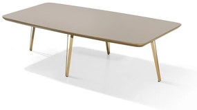 Mesa de Centro Lilou Retangular Tampo com Vidro Base Aço Carbono Pintura Eletrostática Design Moderno