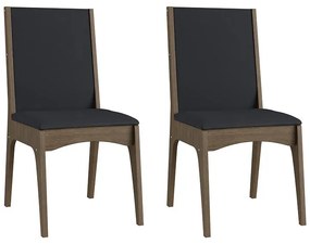 Conjunto C/ 2 Cadeiras Em Mdf Estofada Envelopada Corino 918 -Ameixa Negra