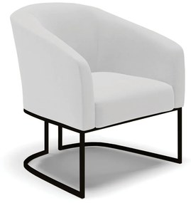 Poltrona Decorativa Industrial Preto Stella Linho D03 - D'Rossi - A05 Cinza