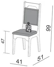 Kit 2 Cadeiras Para Sala de Jantar Assento Estofado Luci D01 Freijó/Ha