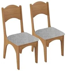 Kit 2 Cadeiras para Sala de Jantar 100% MDF Assento Estofado CA18 Frei