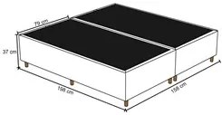 Base Cama Box Casal Queen 158cm Bipartido Hit I02 Corano Preto - Mpoze