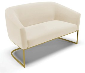Sofá 2 Lugares Namoradeira Industrial Dourado Stella Linho D03 - D'Rossi - A19 Bege