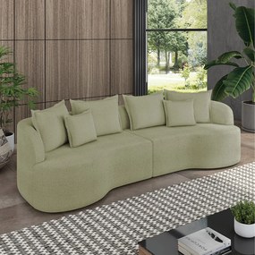 Sofá 3 Lugares Orgânico Living 210cm Mersa Bouclê K01 - D'Rossi - Verde