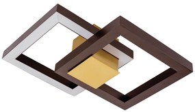 Plafon Mira 42X42Cm Led 48,8W Bivolt | Usina 19270/42 (RG-M Rosê Metálico, 3000k)