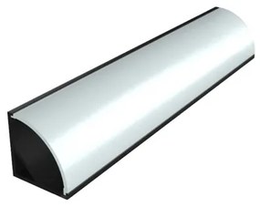 Perfil Sobrepor Canto Para Fita De Led 200cm Aluminio Preto Way