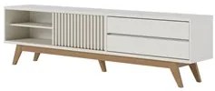 Rack para Sala Bancada de TV 75 Pol 200cm Itália C05 Off White Matte -