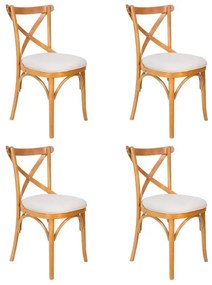 Conjunto 4 Cadeiras de Jantar X Espanha Estofada - WP 58223