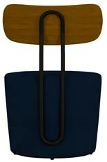 Kit 2 Poltronas Decorativas Redondas 53cm Le Moon M22 Veludo Azul Mari