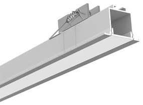 Perfil Led Embutir Aluminio Branco 14W 1M 24V Fit25 - LED BRANCO NEUTRO (4000K)