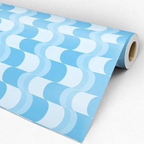 Papel de Parede geométrico zig azul 0.52m x 3.00m