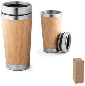 Copo de Viagem de Bambu e Aço Inox 500ml