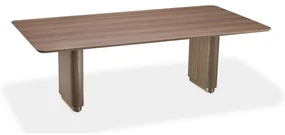 Mesa de Jantar Vivanne Retangular Acabamento Laminado Melamínico Detalhe em Aço Carbono