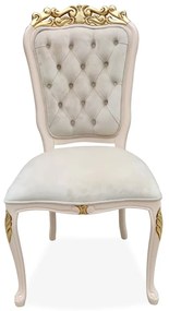 Cadeira Luís XV Capitonê Entalhada Madeira Maciça EucaliptoDesign Clássico