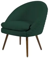 Poltrona Decorativa Pés Palito Rafa C-117 Linho Tressê Verde - Domi