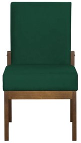 Kit 02 Cadeiras de Jantar Helena Suede Verde Bandeira - Decorar Estofados