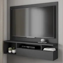 Painel para TV 55 Pol com Bancada Suspensa 136cm Brasil Preto Tex - Ca