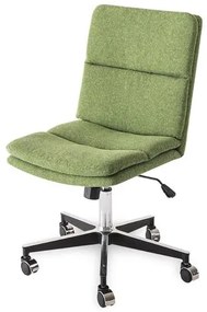 Cadeira Abbie Estofada Verde Base Cromada Com Rodas - 69232 Sun House