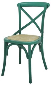 Cadeira Katrina Madeira Assento em Rattan cor Verde - 55474 Sun House