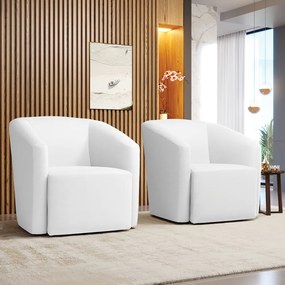 Poltrona Decorativa Orgânica Kit 2 Stella Max Sintético Branco D03 - D'Rossi