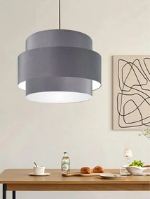 Lustre Para Sala de Jantar Vivare Md-4396 Cúpula em Tecido 60cm