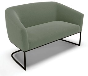 Sofá 2 Lugares Namoradeira Industrial Preto Stella Bouclê D03 - D'Rossi - Verde Pistache