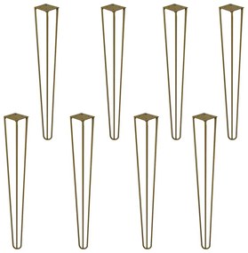 Kit 8 Pés de Metal 60 CM Hairpin Legs Mesa de Canto Aparador Dourado G41