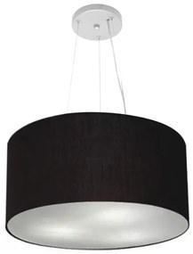 Lustre Pendente Cilíndrico Md-4186 Cúpula em Tecido 45x25cm Preto - Bivolt