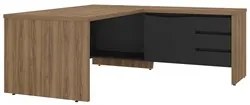 Mesa para Escritório em L 180x190cm Tamburato Corp A06 Nogal/Preto - M