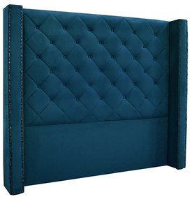Cabeceira Decorativa King Size 2,19M Loewe Veludo Azul Marinho G63 - Gran Belo