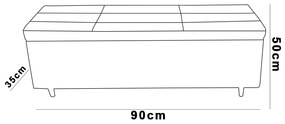 Calçadeira Turim 90 cm Linho Marrom - D'Rossi