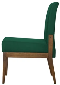 Kit 6 Cadeiras Jantar Helena Estofada Suede Verde Bandeira