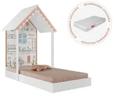 Mini Cama Infantil Casinha Montessoriana MDF com Colchão P13 Child Bra