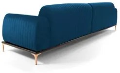 Sofá 230cm 4 Lugares com Chaise Direito Pés Gold Molino C-170 Veludo A