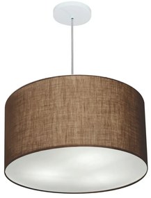 Lustre Pendente Cilíndrico Md-4250 Cúpula em Tecido 45x30cm Café - Bivolt