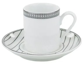 Xícara Café Com Pires 80Ml Porcelana Schmidt - Dec. Aline 2263