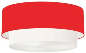 Plafon Para Sala de Estar Cilíndrico SE-3024 Cúpula Cor Vermelho Branco