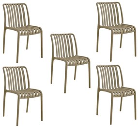 Kit 5 Cadeiras Monoblocos Área Externa Ipanema com Proteção UV Fendi G56 - Gran Belo