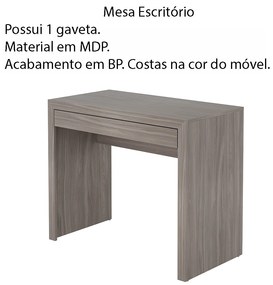 Mesa para Escritório Home Office ME4107 MDP Carvalho G69 - Gran Belo