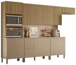Armário de Cozinha CP07 Com Tampo 120cm Minsk Vanilla/Freijó Z06 - Mpo