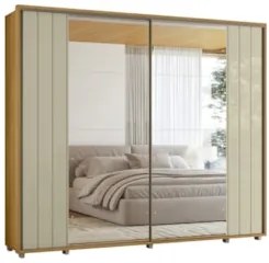 Guarda Roupa Casal 278cm 2 Portas 8 Espelhos Mya Opala/Cumaru Z10 - Mp