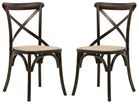 Conjunto 02 Cadeiras de Jantar Paris com Rattan - Wood Prime AM 20020