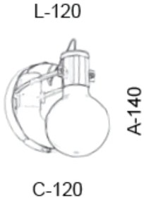 Arandela Lamp 12X13X14Cm Metal E Vidro 1 X G9 Globo Ø8Cm |Old Artisan... (CAFÉ / COBRE BRILHO, AMBAR)