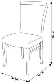 Kit 2 Cadeiras Decorativas Sala de Jantar Orfeu Madeira Maciça Poliéster Imbuia G42 - Gran Belo