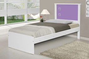 Cama  Barcelona Solteiro Branco Com Lilás - Tebarrot Móveis