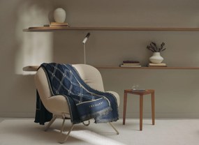 Manta Trussardi 100% Algodão Jacquard Elos - Marinho  Marinho