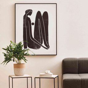Quadro Decorativo em Canvas Desenho Preto Mulher Sentada 100x80 cm - D'Rossi