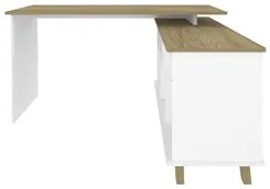 Mesa Escrivaninha em L Golden e Balcão 2 Portas Tok A06 Olmo/Branco -