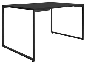 Mesa de Jantar Retangular Porto 135 cm Preto Base Metálica Industrial Preto - D'Rossi