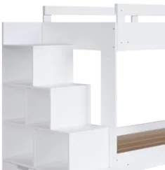 Beliche Infantil Com Escada Nichos e Gavetas Infix C06 Branco - Mpozen